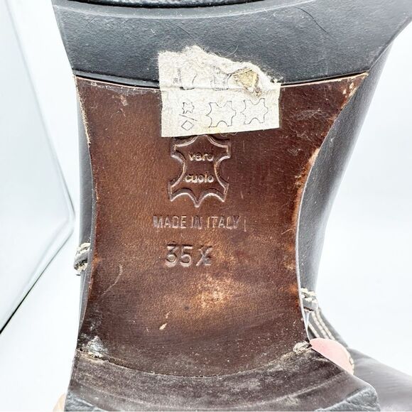 Tentazione Italian Brown Leather Cap Toe‎ Booties Sz EUR 35.5 US 5 - Picture 11 of 14